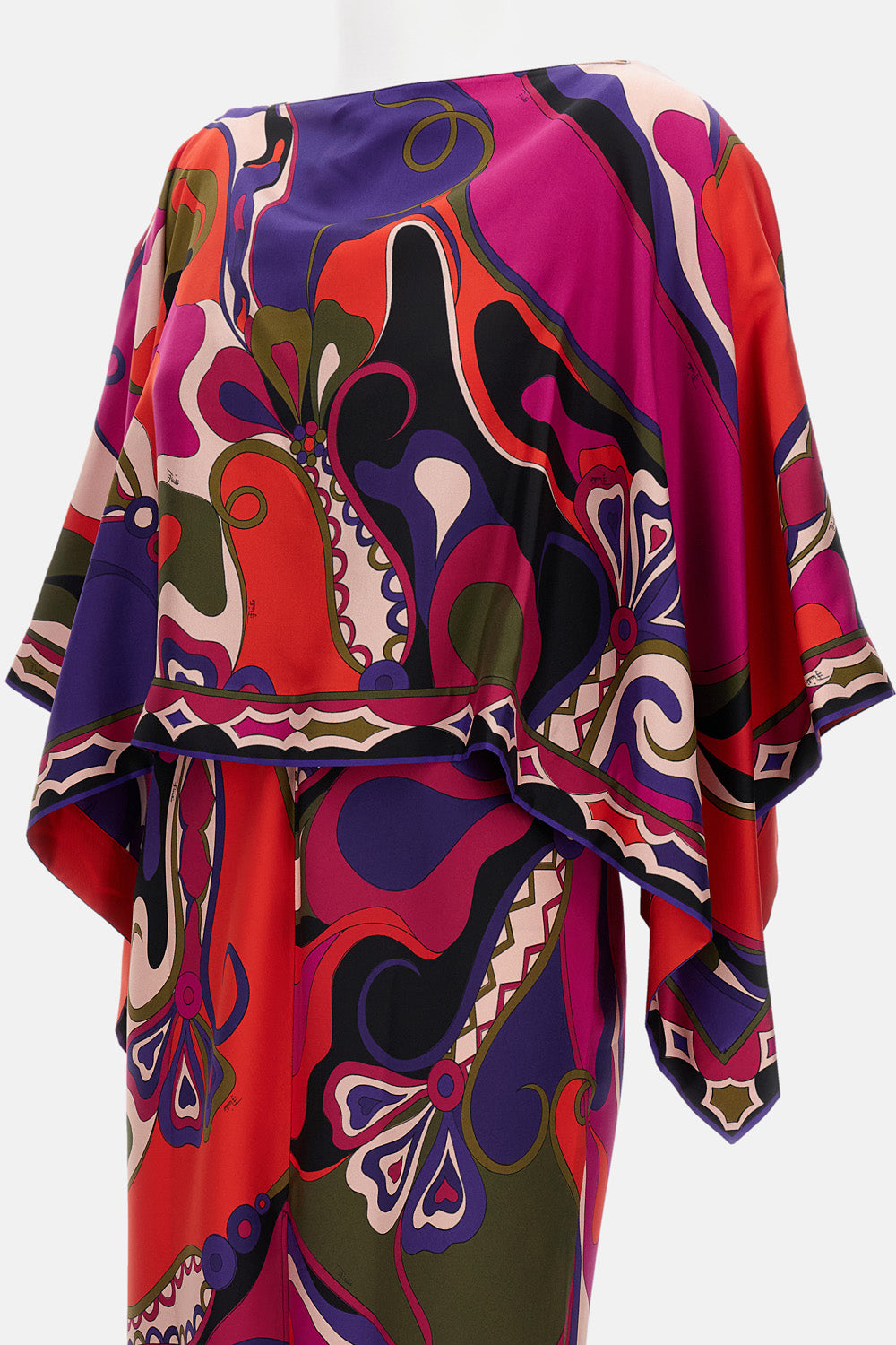 SILK TWILL SHAWL DRESS