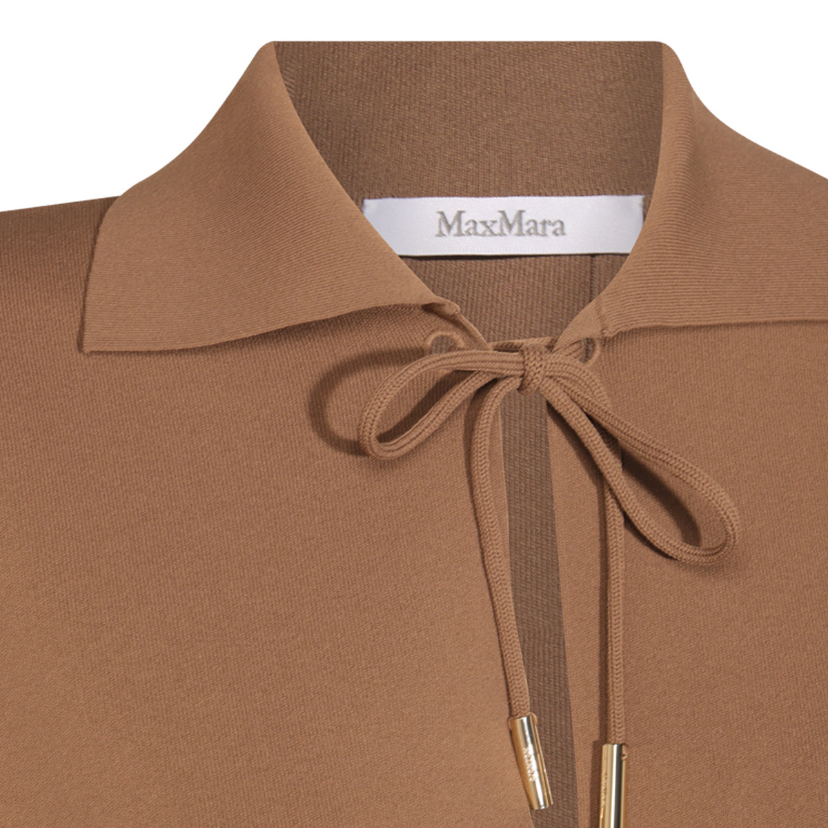 CAMEL VISCOSE POLO SHIRT