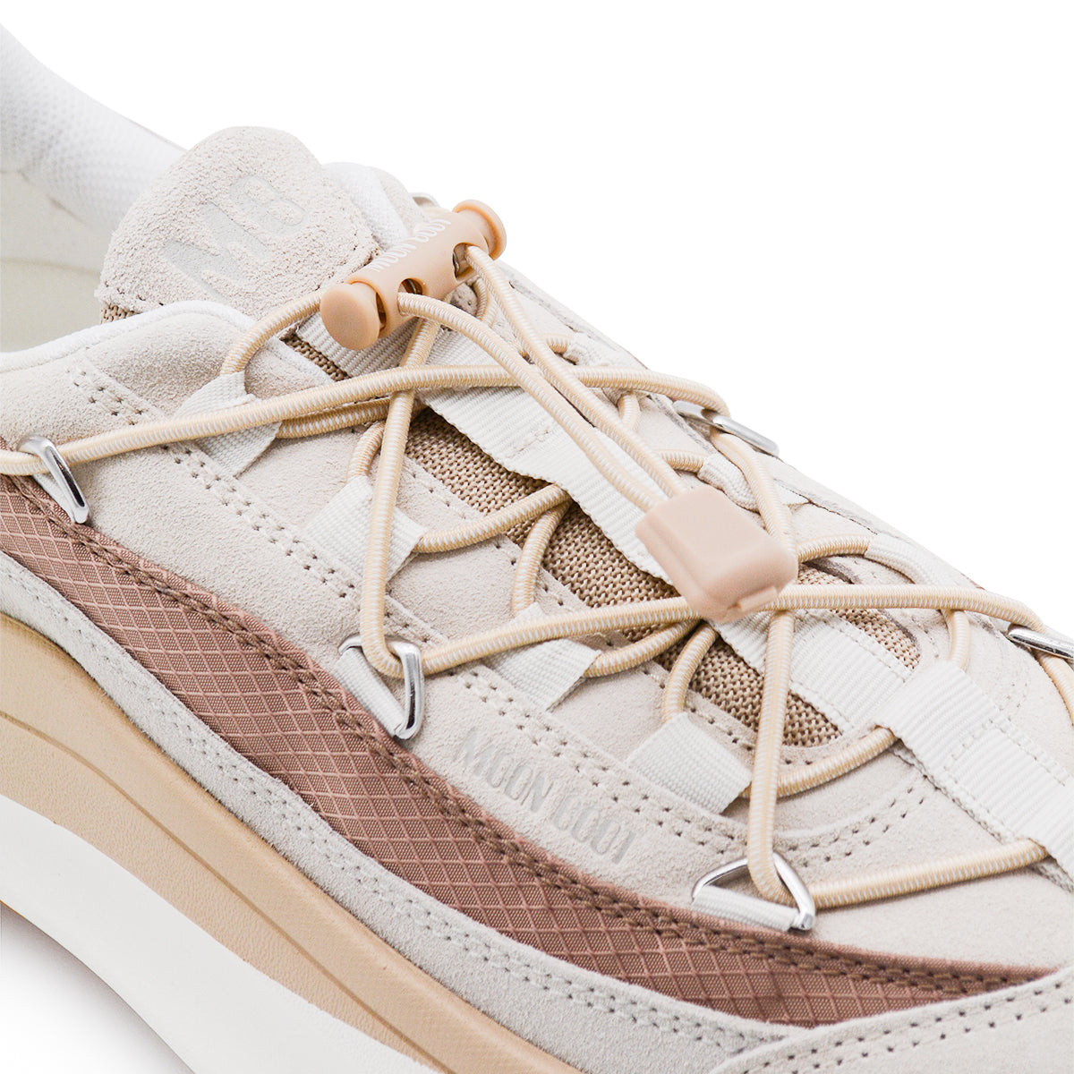 WHITE AND BEIGE MOON247 XLACE SNEAKERS