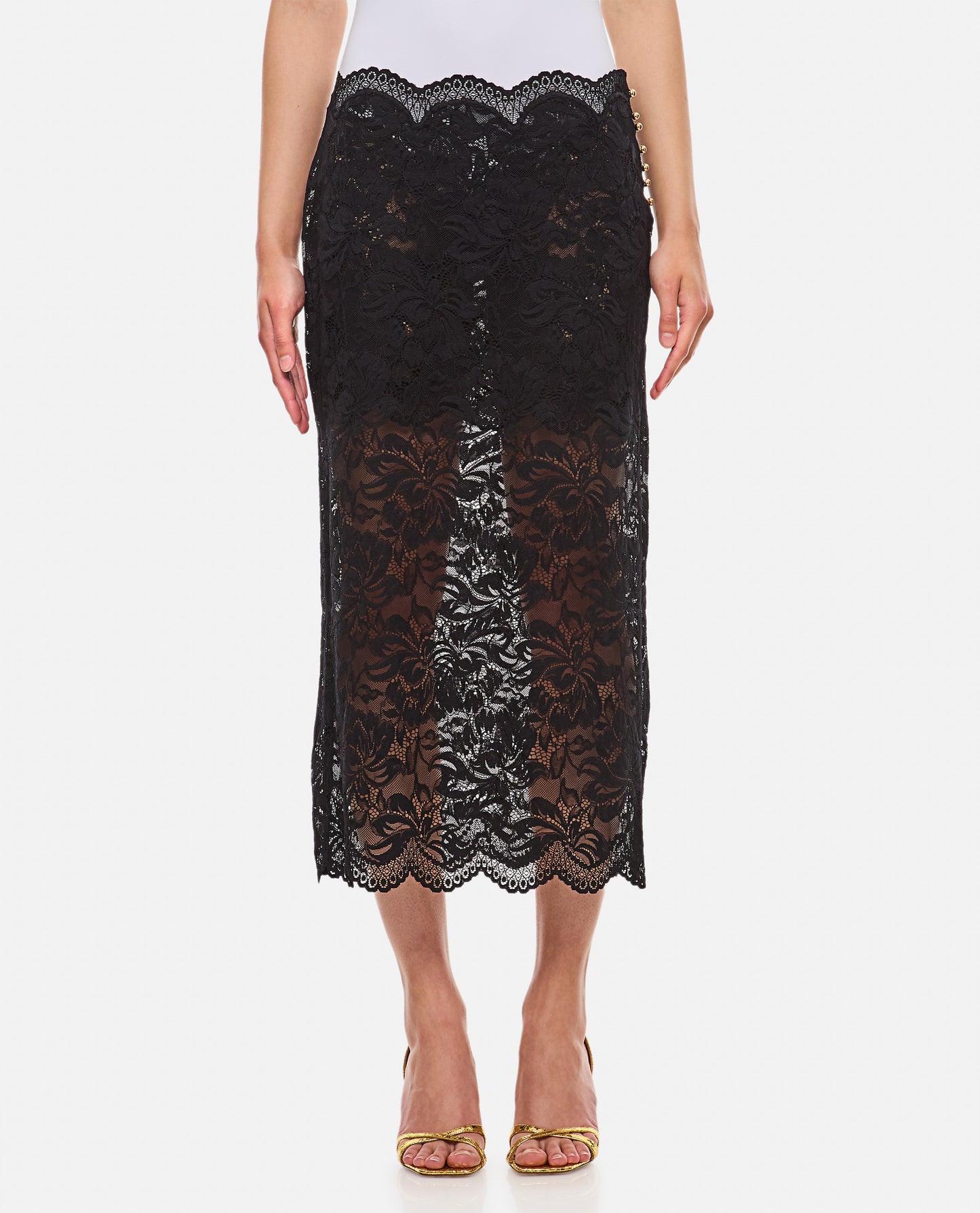 LACE LONG MIDI SKIRT