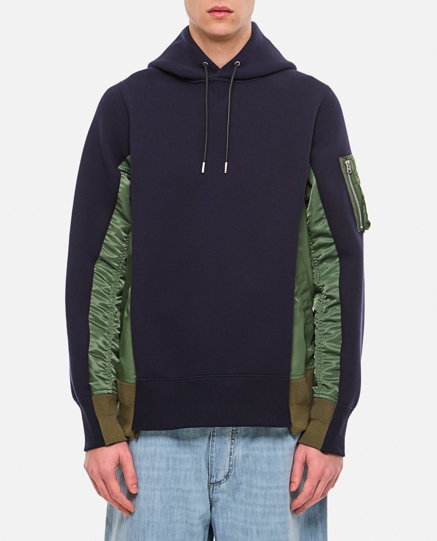 SPONGE SWEAT X NYLON TWILL PULLOVER