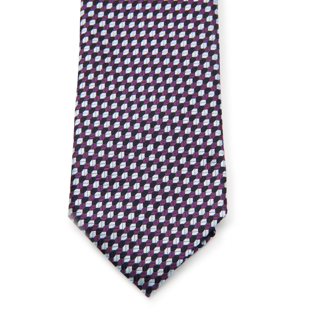 PURPLE AND WHITE SILK TIE