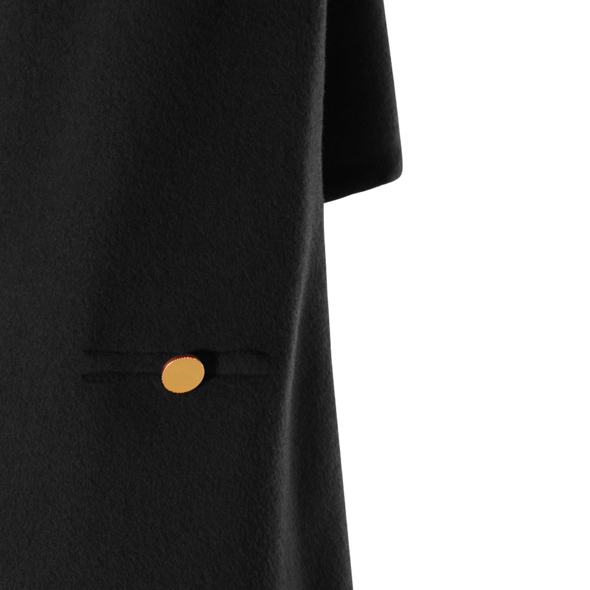 BLACK WOOL AND CASHMERE BLEND LONG COAT