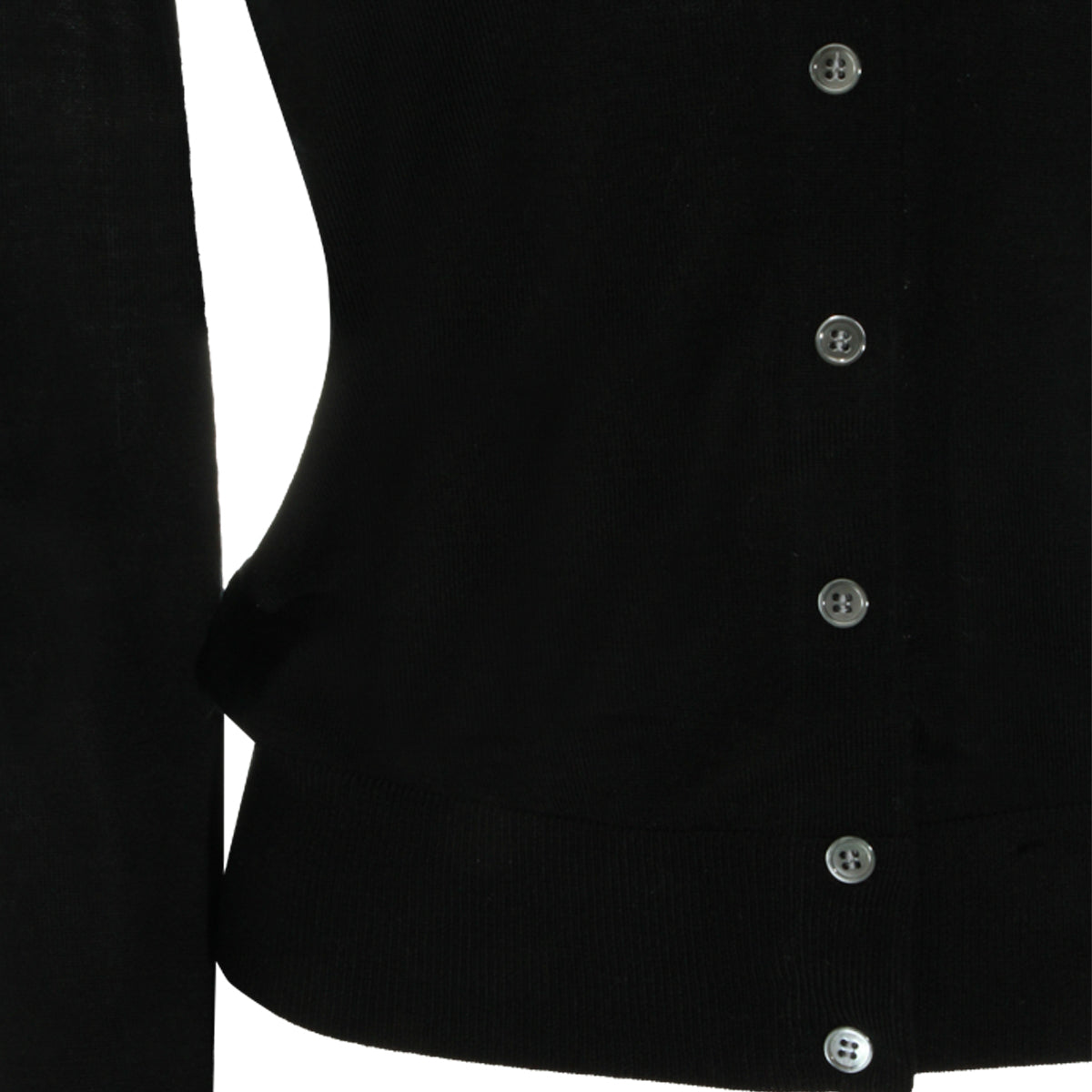 BLACK WOOL CARDIGAN