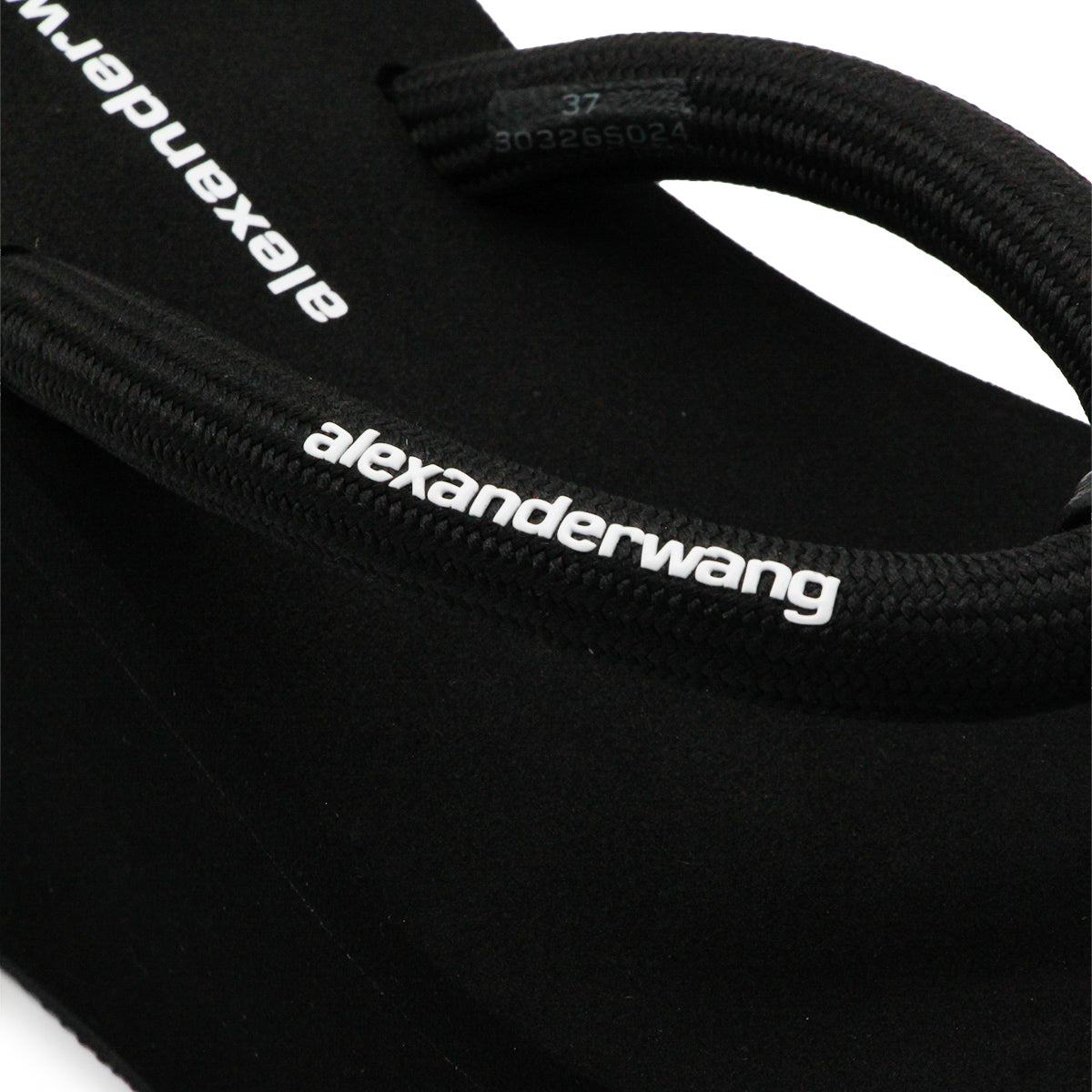 BLACK LOGO PLATFORM SANDALS