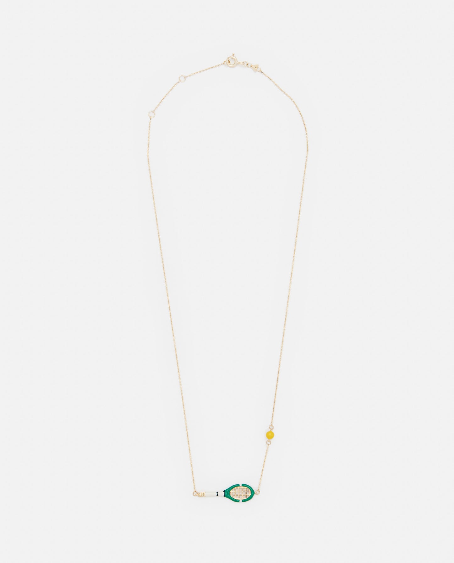 9K GOLD TENNIS PELOTA POLISHED NECKLACE