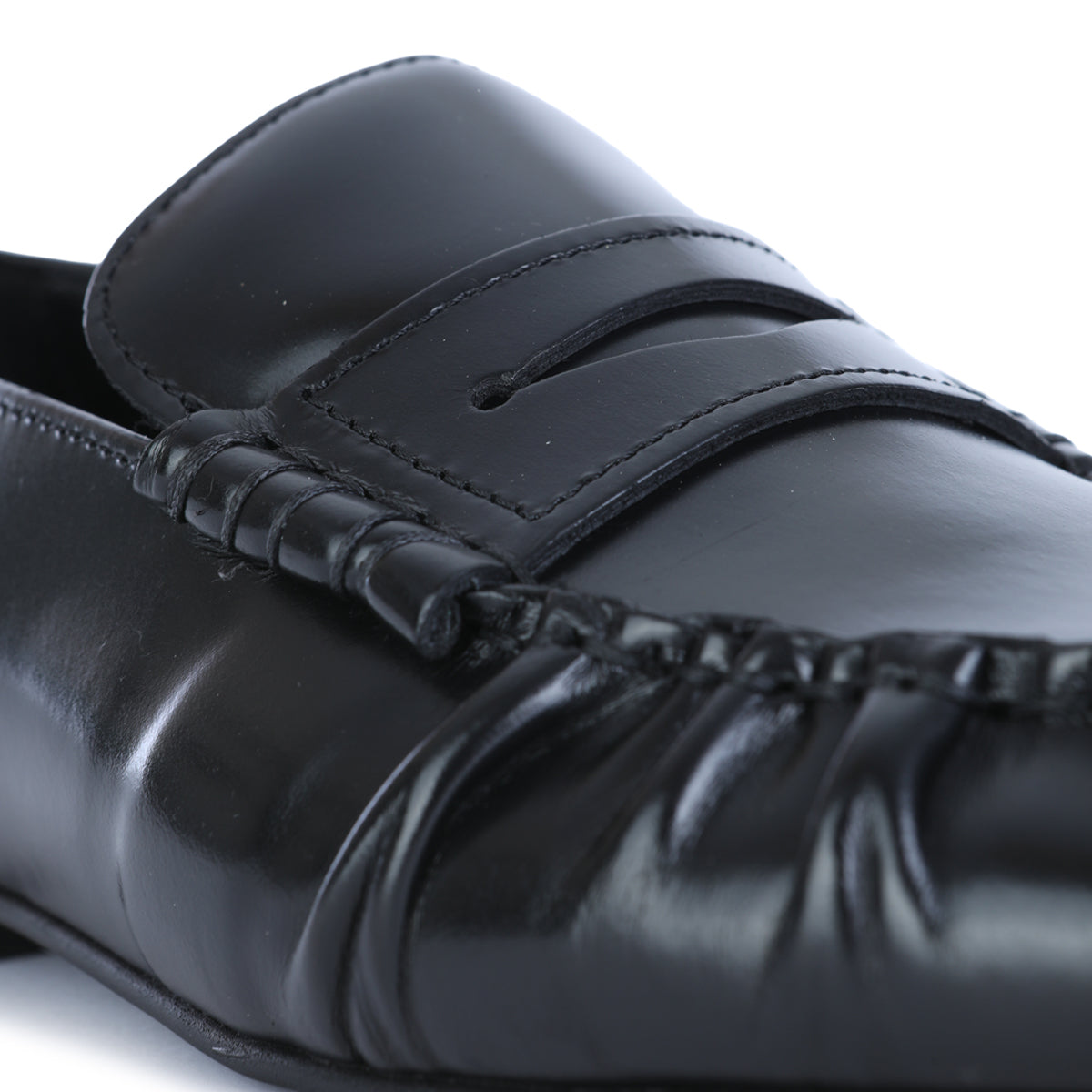 BLACK LEATHER LOAFERS