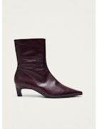 AMBAR RIFT BURGUNDY LEATHER ANKLE BOOTS
