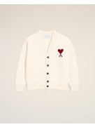 V NECK CARDIGAN WITH CONTRASTED AMI DE COEUR