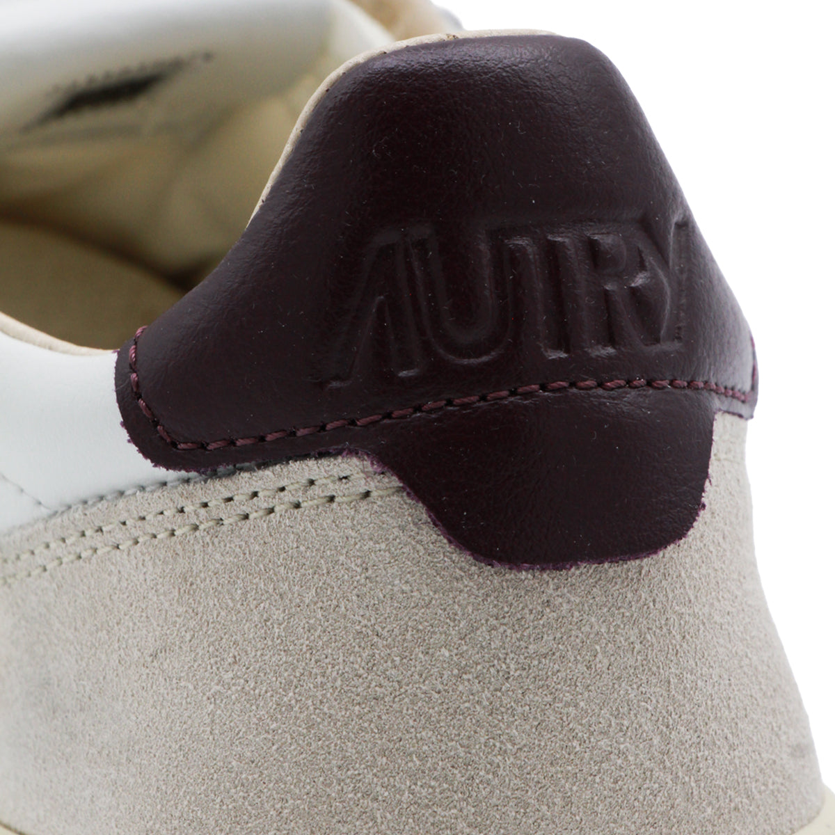 WHITE AND FIG LEATHER MEDALIST SNEAKERS