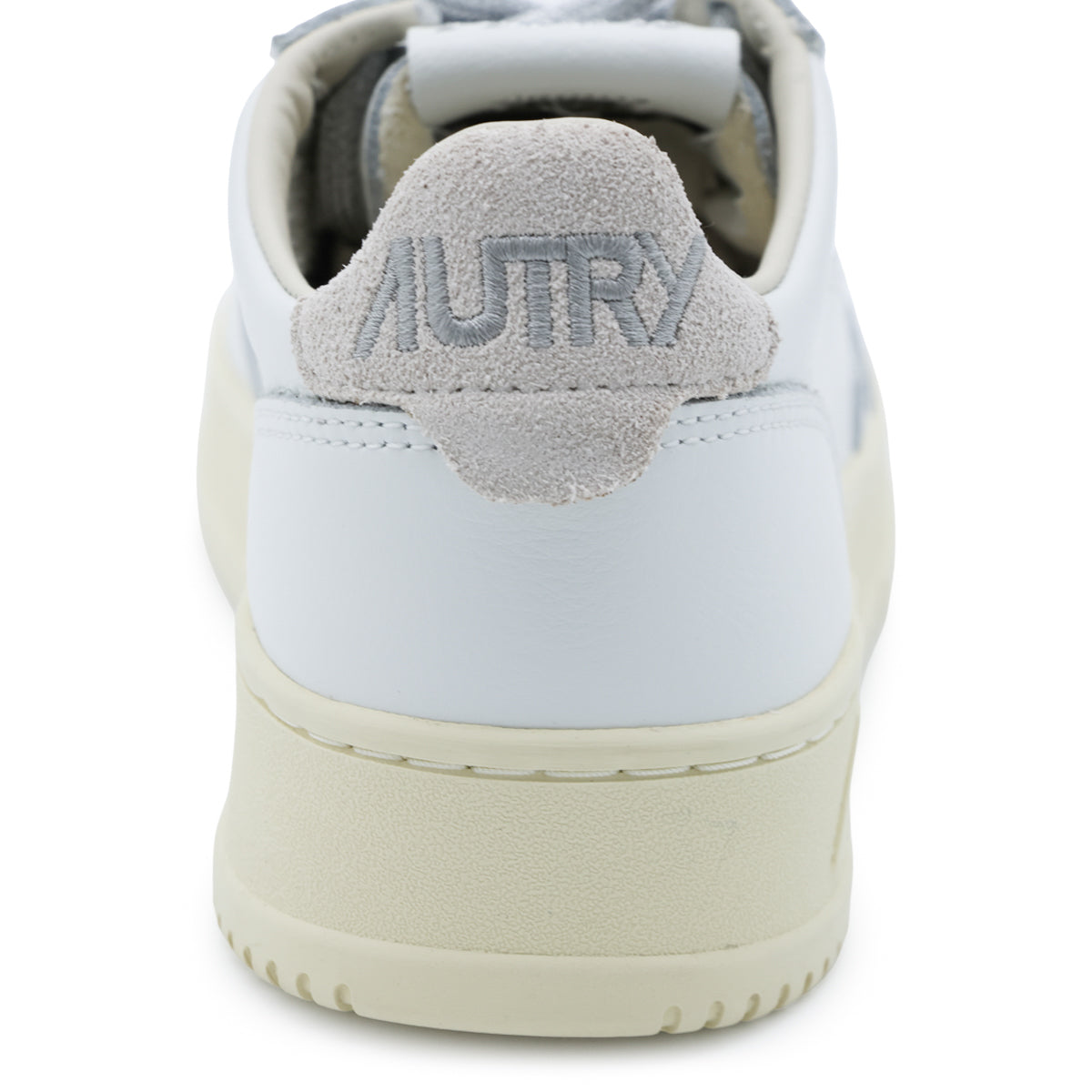 WHITE AND SILVER LEATHER MEDALIST SNEAKERS