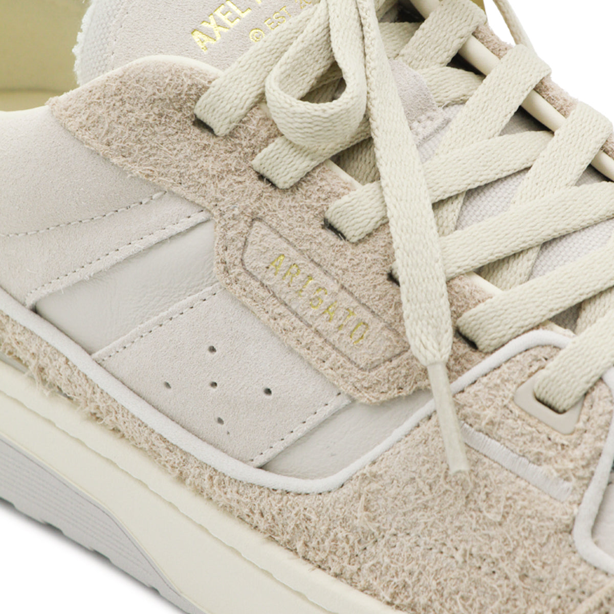 BEIGE AND TAUPE LEATHER CLAY SNEAKERS