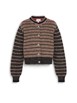 STRIPED WOOL AND CASHMERE CARDIGAN