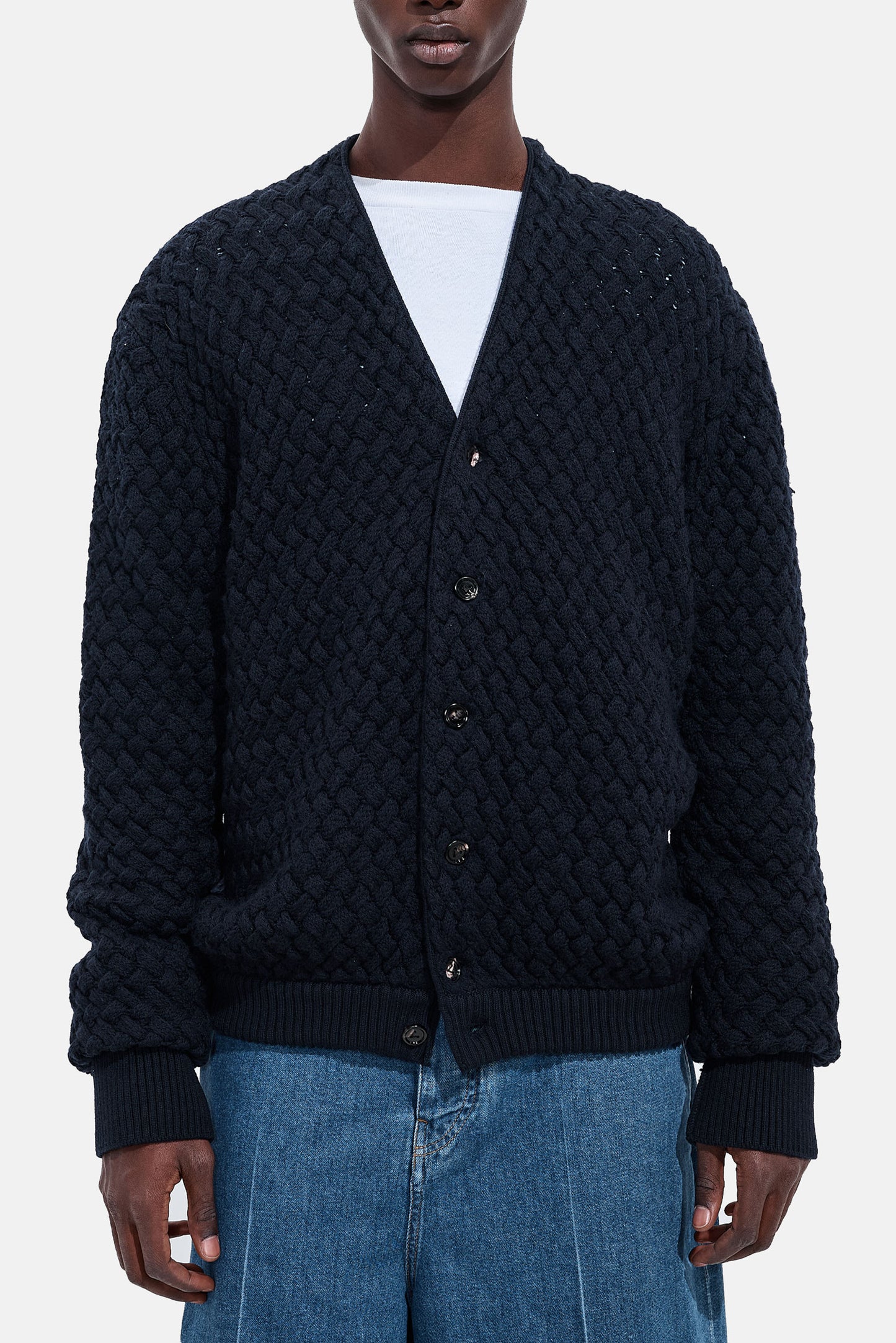 INTRECCIATO WOOL CARDIGAN