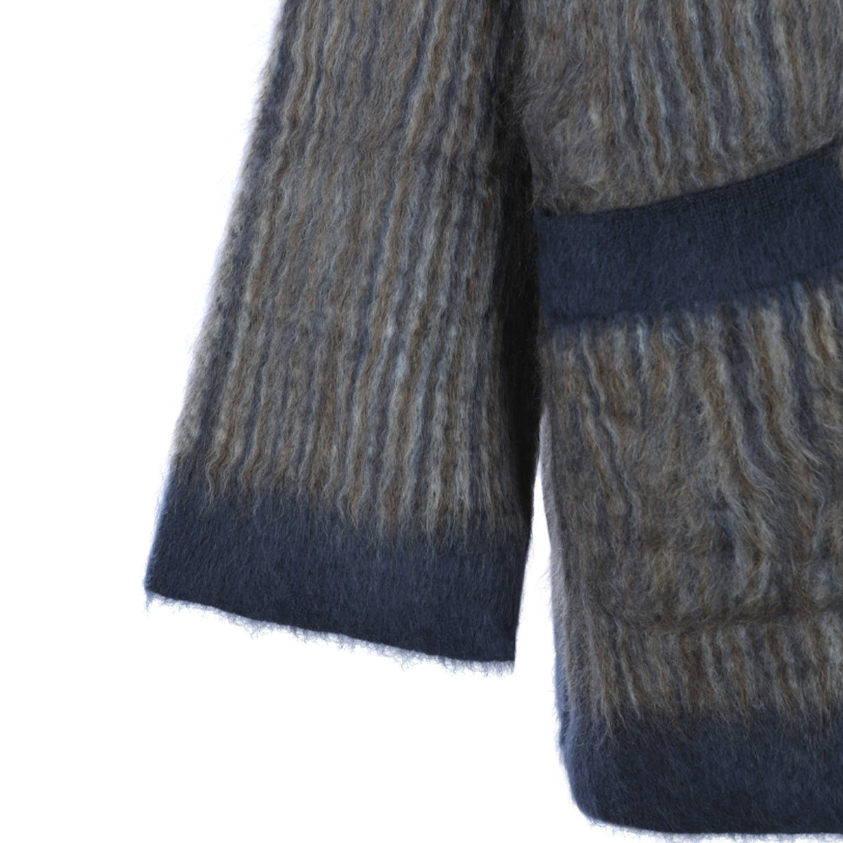 LIGHT GREY MOHAIR AND WOOL BLEND COAT