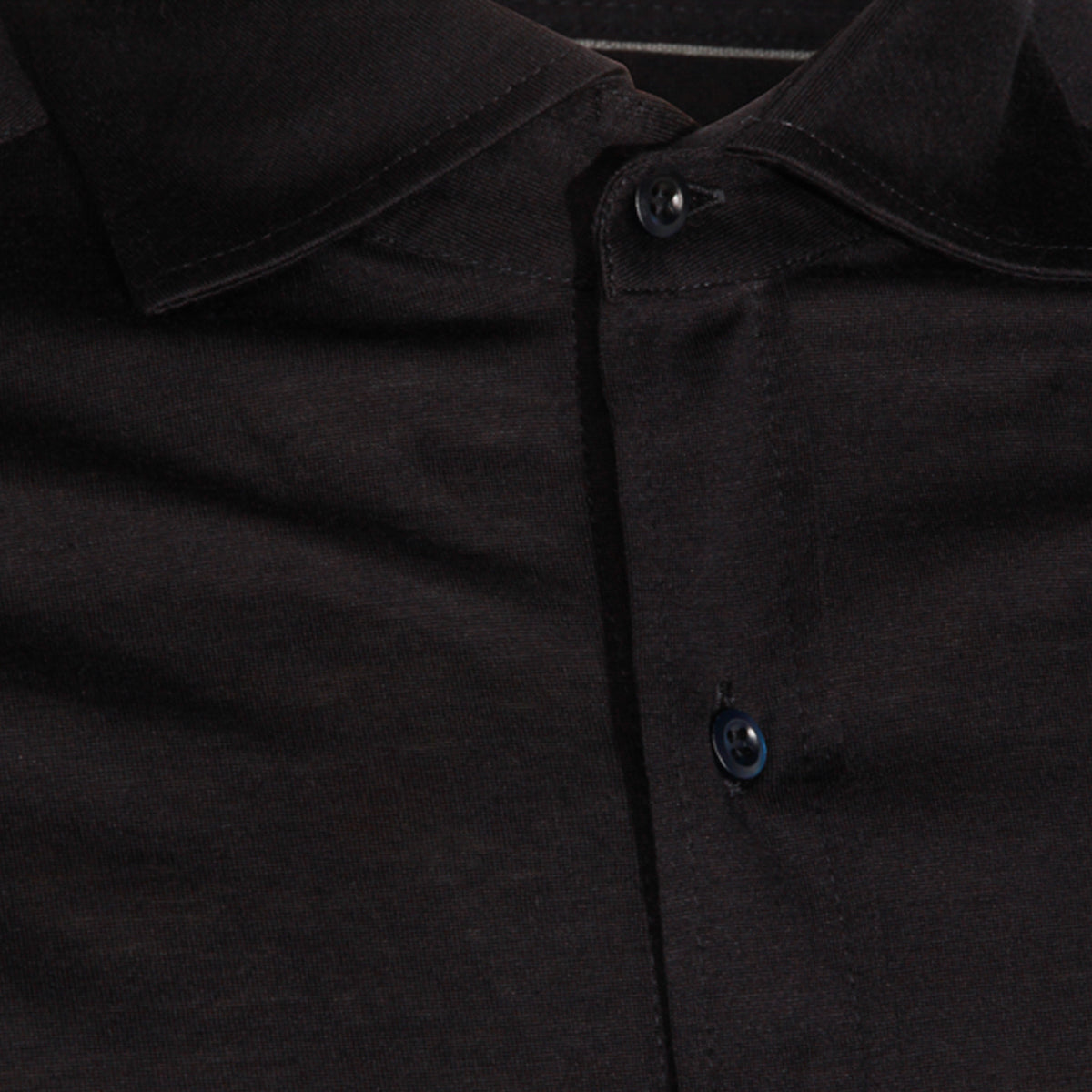 NAVY SILK AND COTTON BLEND SHIRT