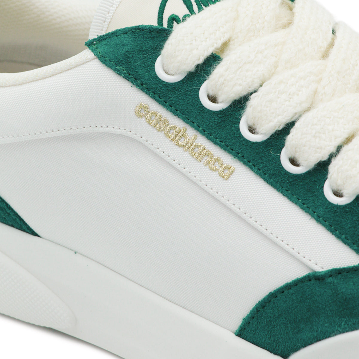 WHITE AND GREEN MENS DEL MAR SNEAKERS