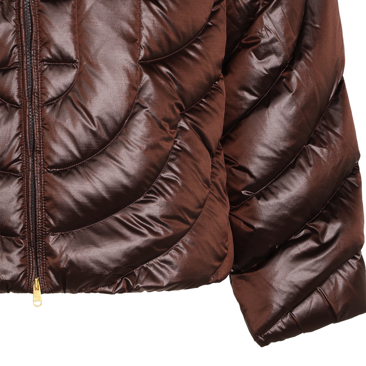 DARK BROWN QUILTED PUFFER DOWN JACKET