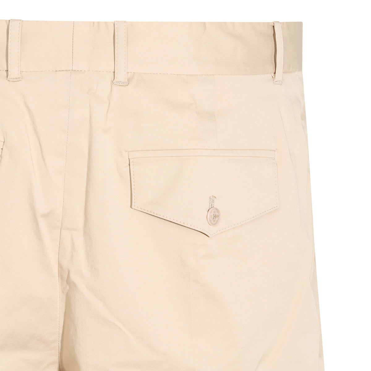 BEIGE COTTON STRETCH PLEATED PANTS