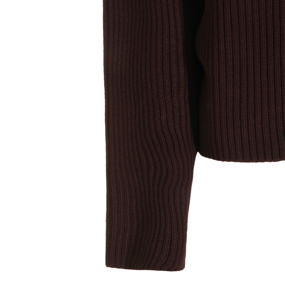 BURNT RED WOOL TRUCKER SWEATER