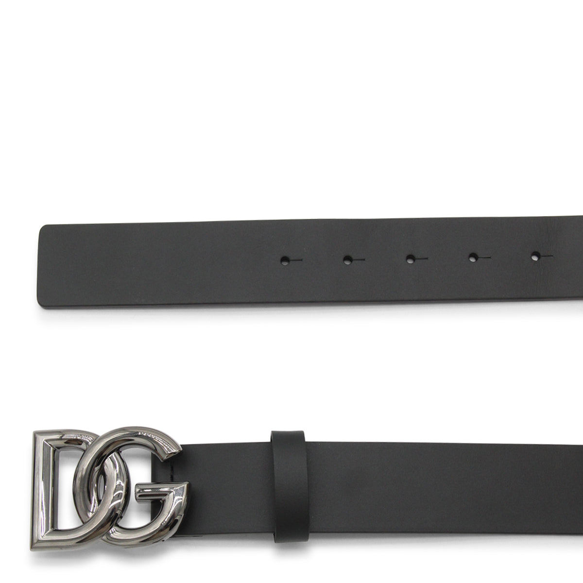 BLACK AND SILVER LEATHER BELT