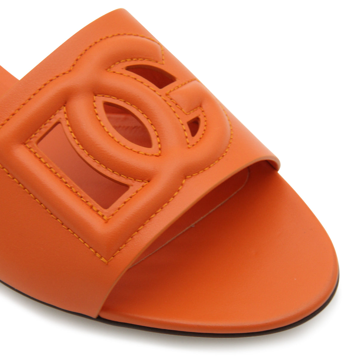 ORANGE LEATHER FLATS