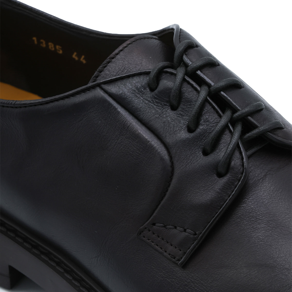 BLACK LEATHER LACE UP SHOES