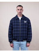 CHECK FLANEL JACKET WITH SLOGAN