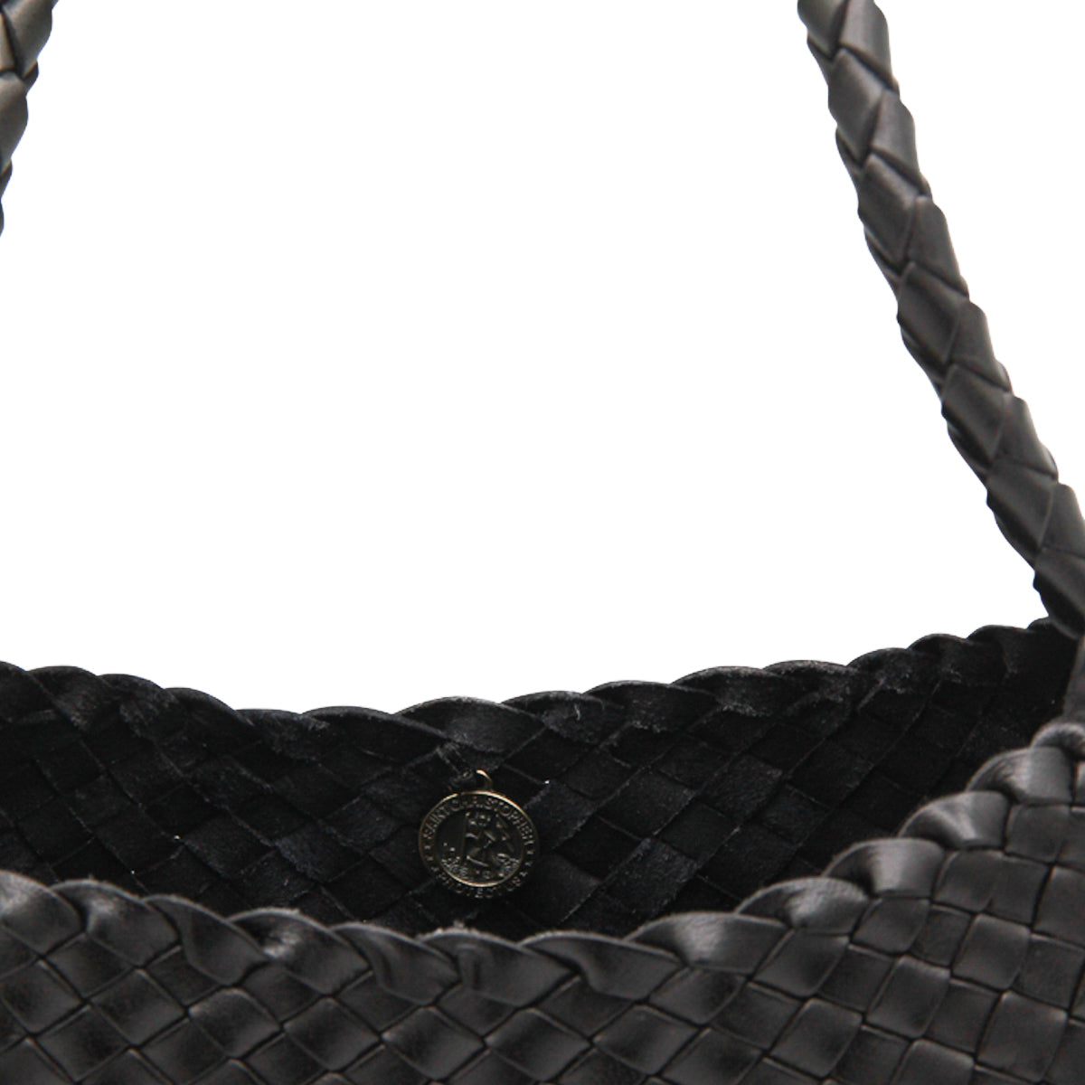 BLACK LEATHER ROSANNA SHOULDER BAG