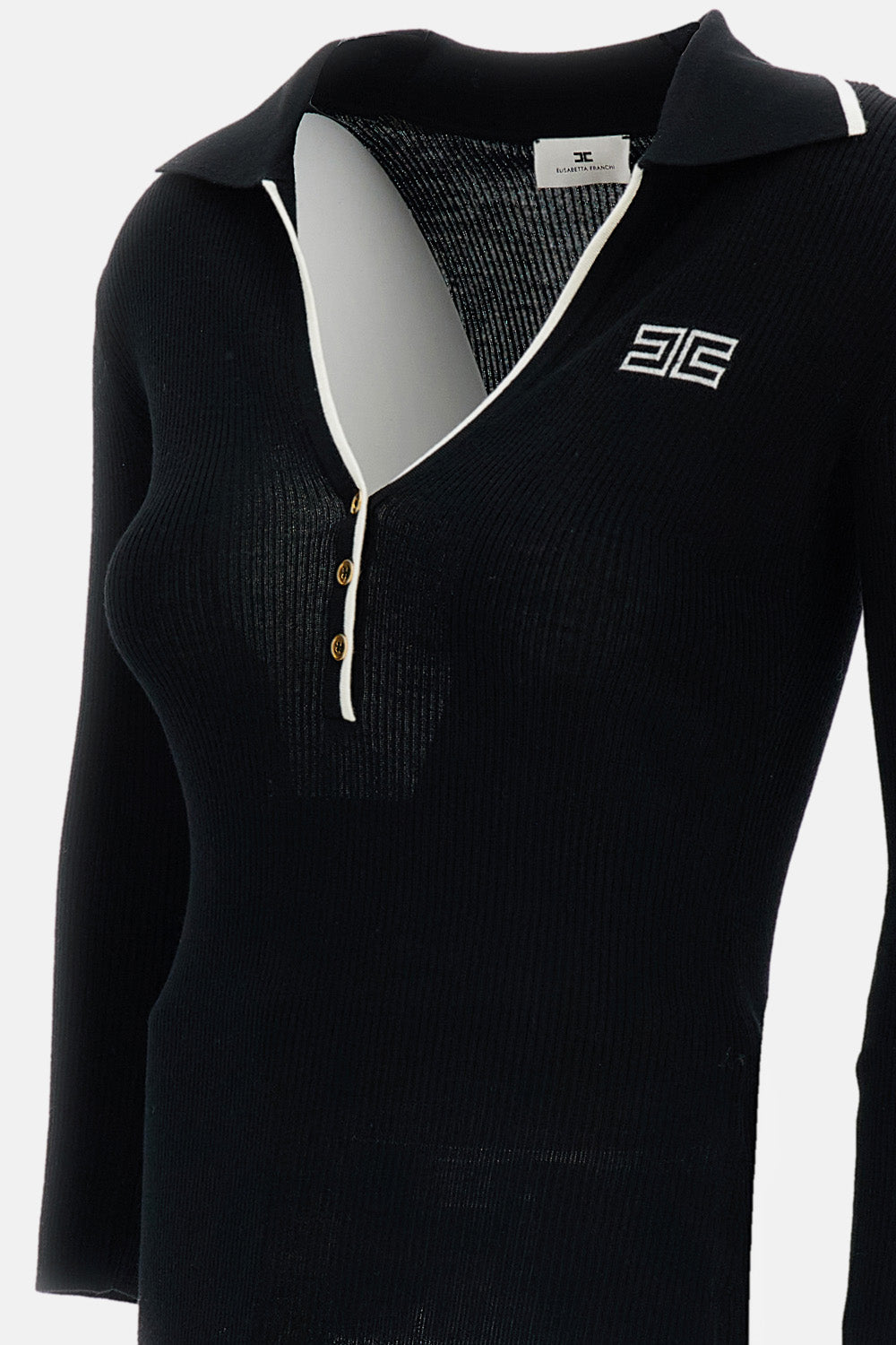 V NECK ROBBED KNIT