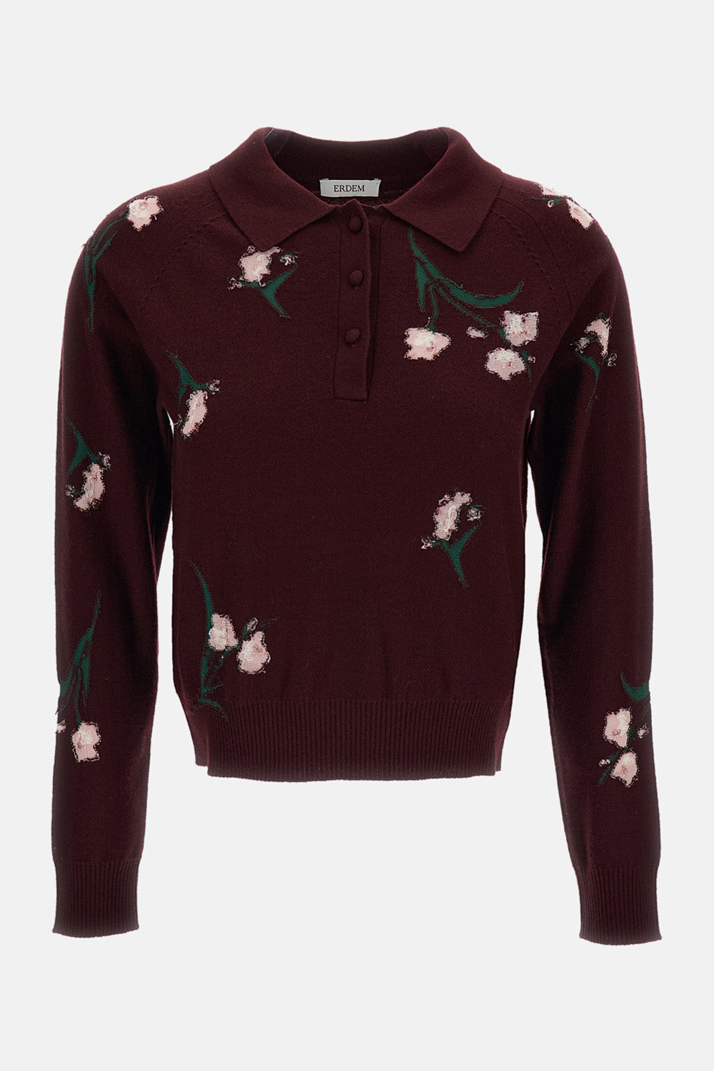 MERINO WOOL FLORAL KNIT JUMPER