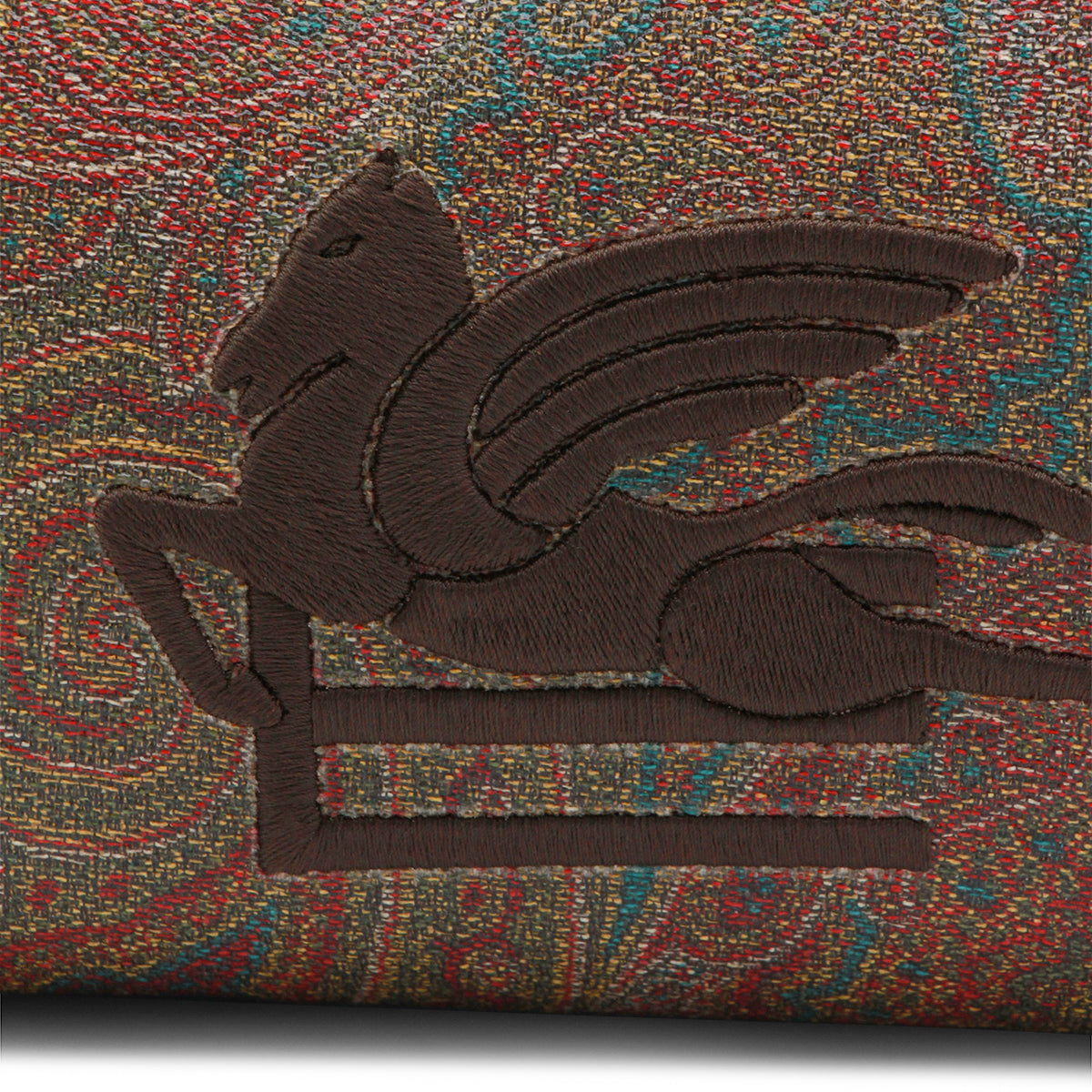 BROWN ETRO PATTERN POUCHE