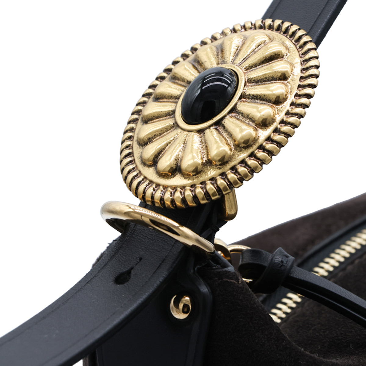 DARK BROWN SUEDE SHOULDER BAG
