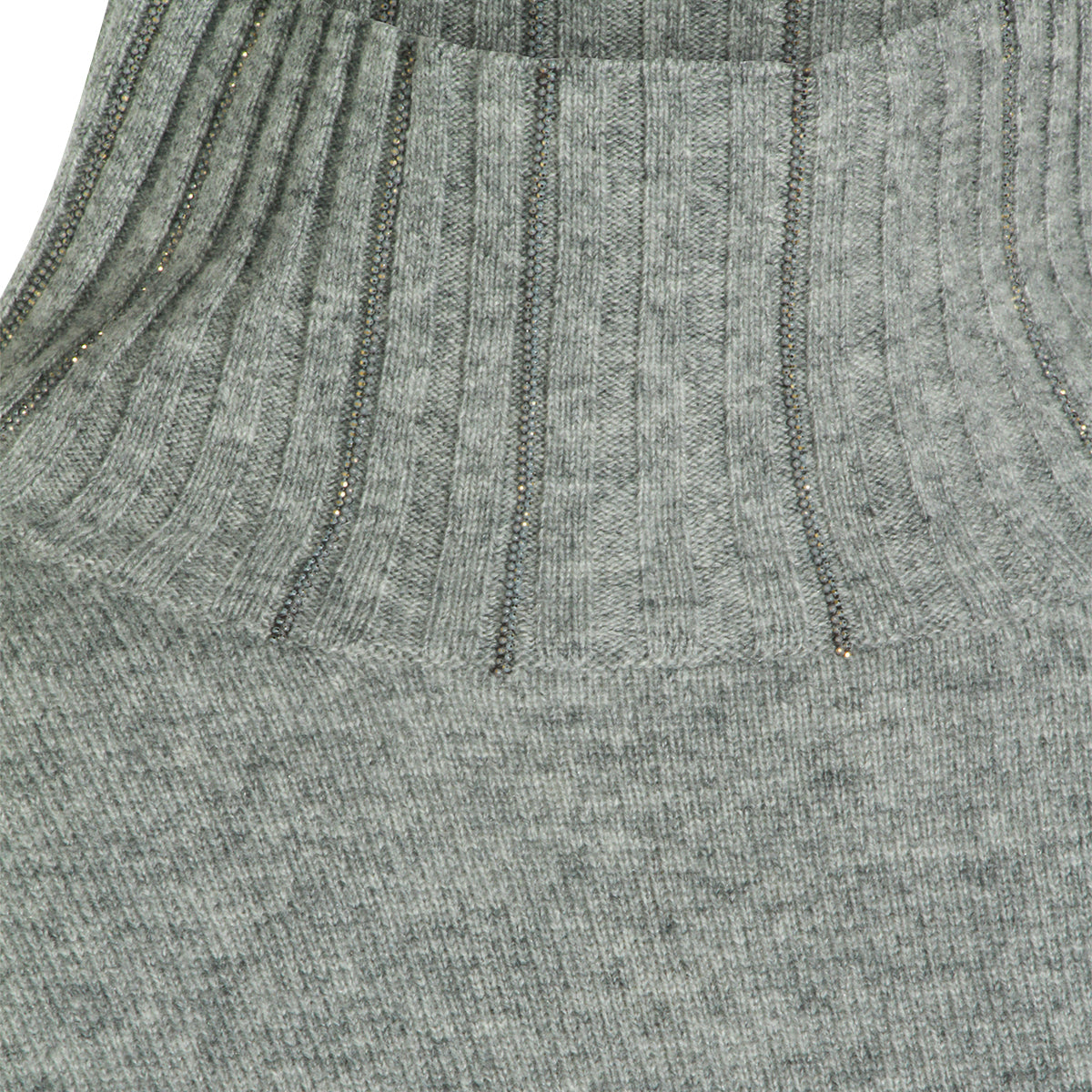 DARK GREY WOOL AND CASHMERE BLEND LONG DRESS