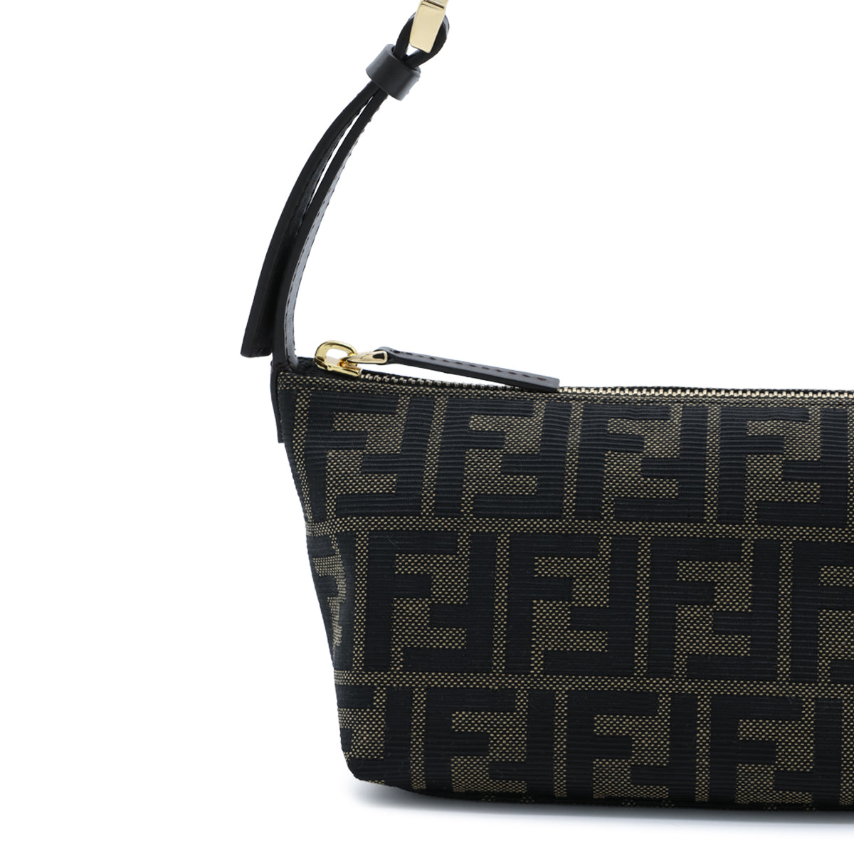 EBONY FF VANITY POUCH SMALL TOP HANDLE BAG
