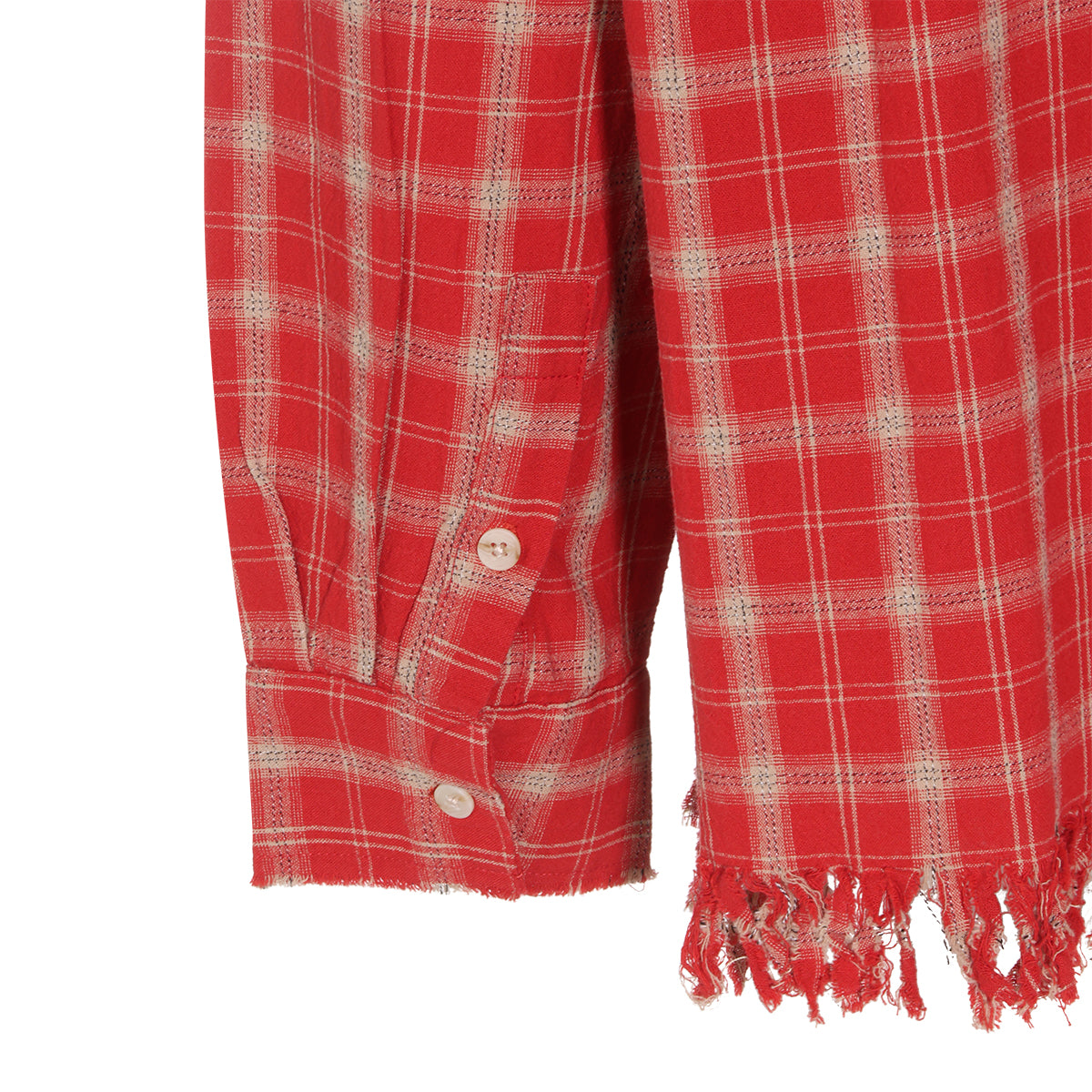 RED PLAID COTTON CHECK SHIRT