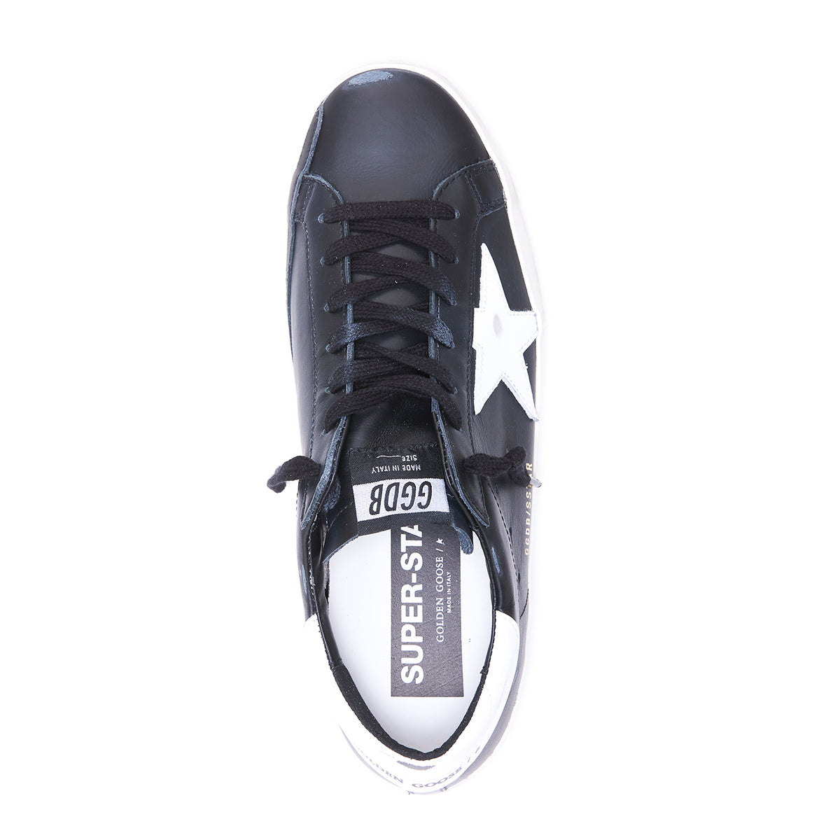 BLACK LEATHER SUPERSTAR SNEAKERS
