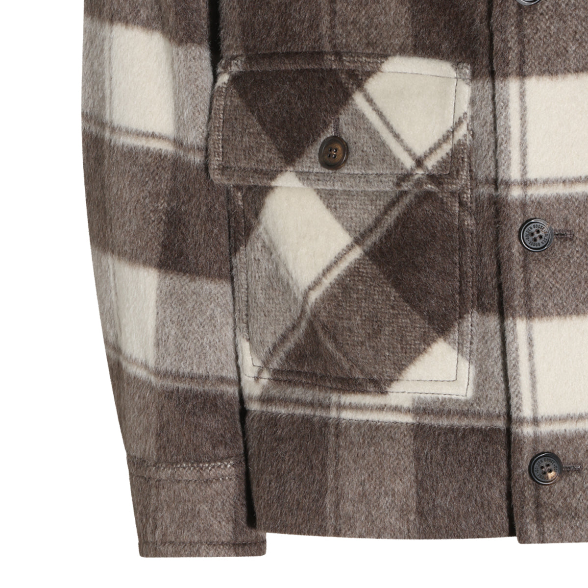 BROWN AND WHITE WOOL CASUAL JACKET