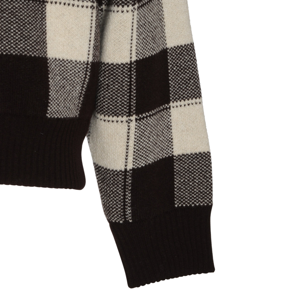 AFTER DARK AND OAT MILK WOOL CHECK CARDIGAN