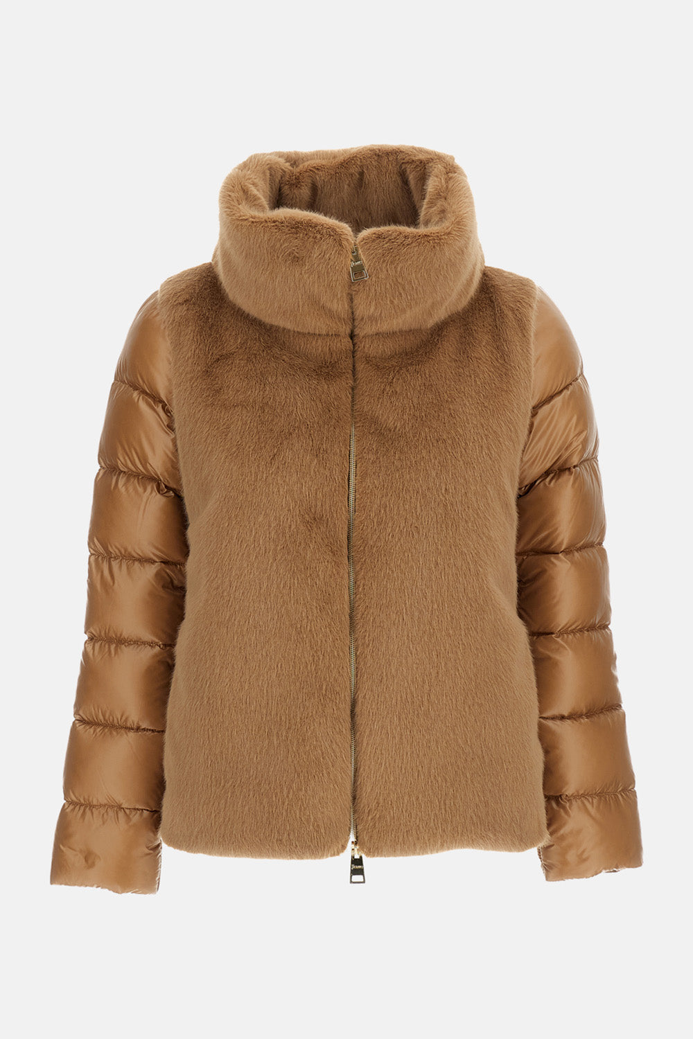 HIGH NECK ECO FUR DOWN JACKET