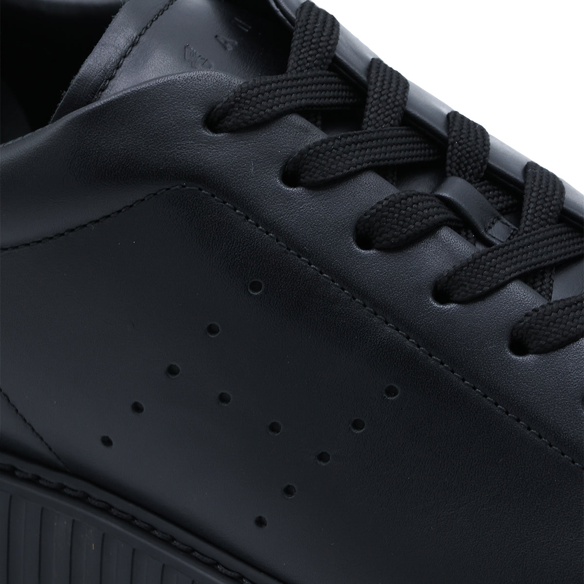 BLACK LEATHER H-STRIPES SNEAKERS