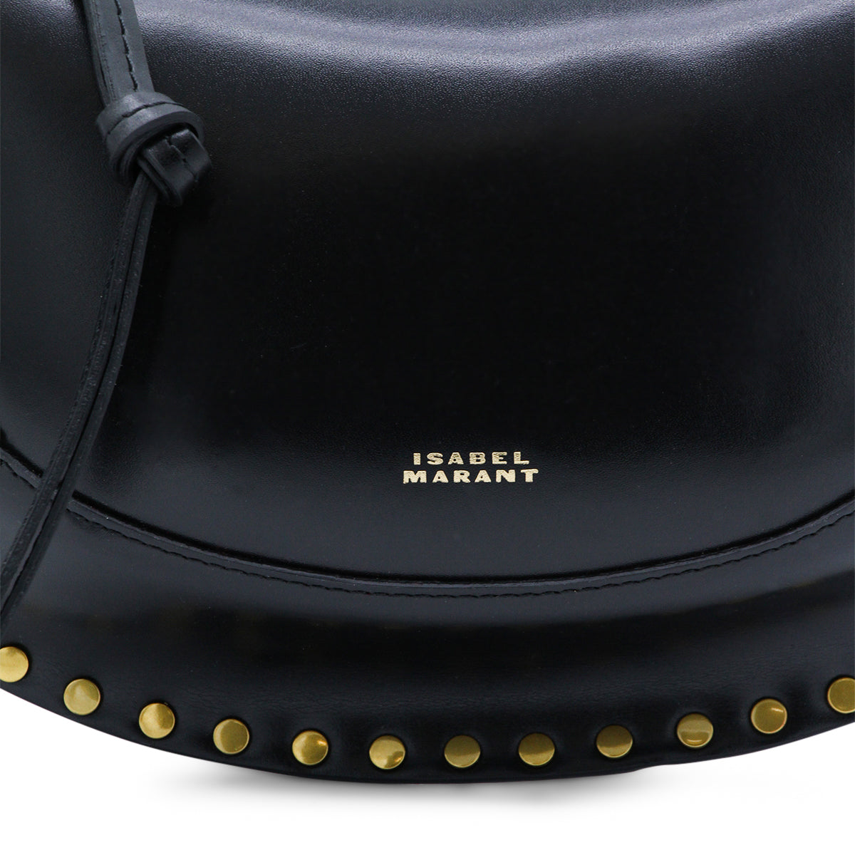 BLACK LEATHER OSKAN MOON SHOULDER BAG
