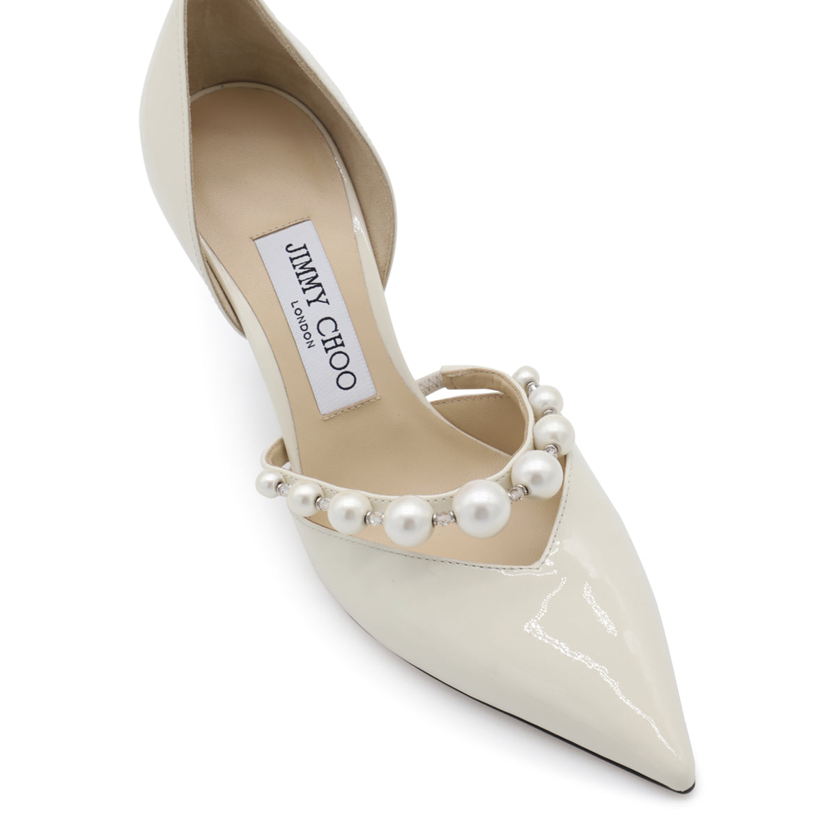WHITE LEATHER AURELIE 85 PUMPS