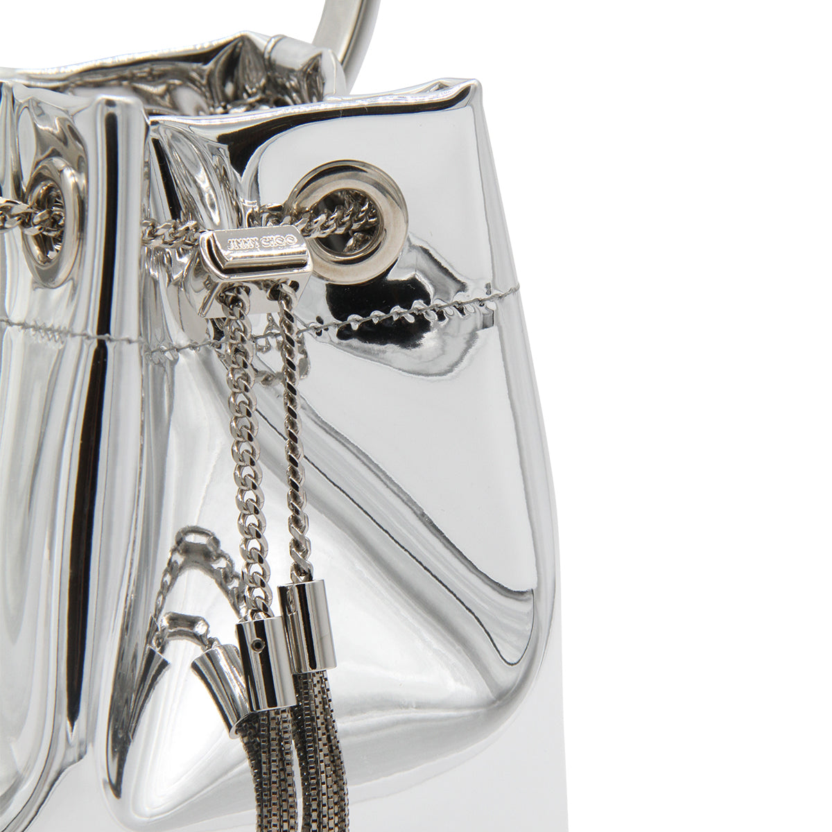 SILVER LEATHER BON BON SATCHEL