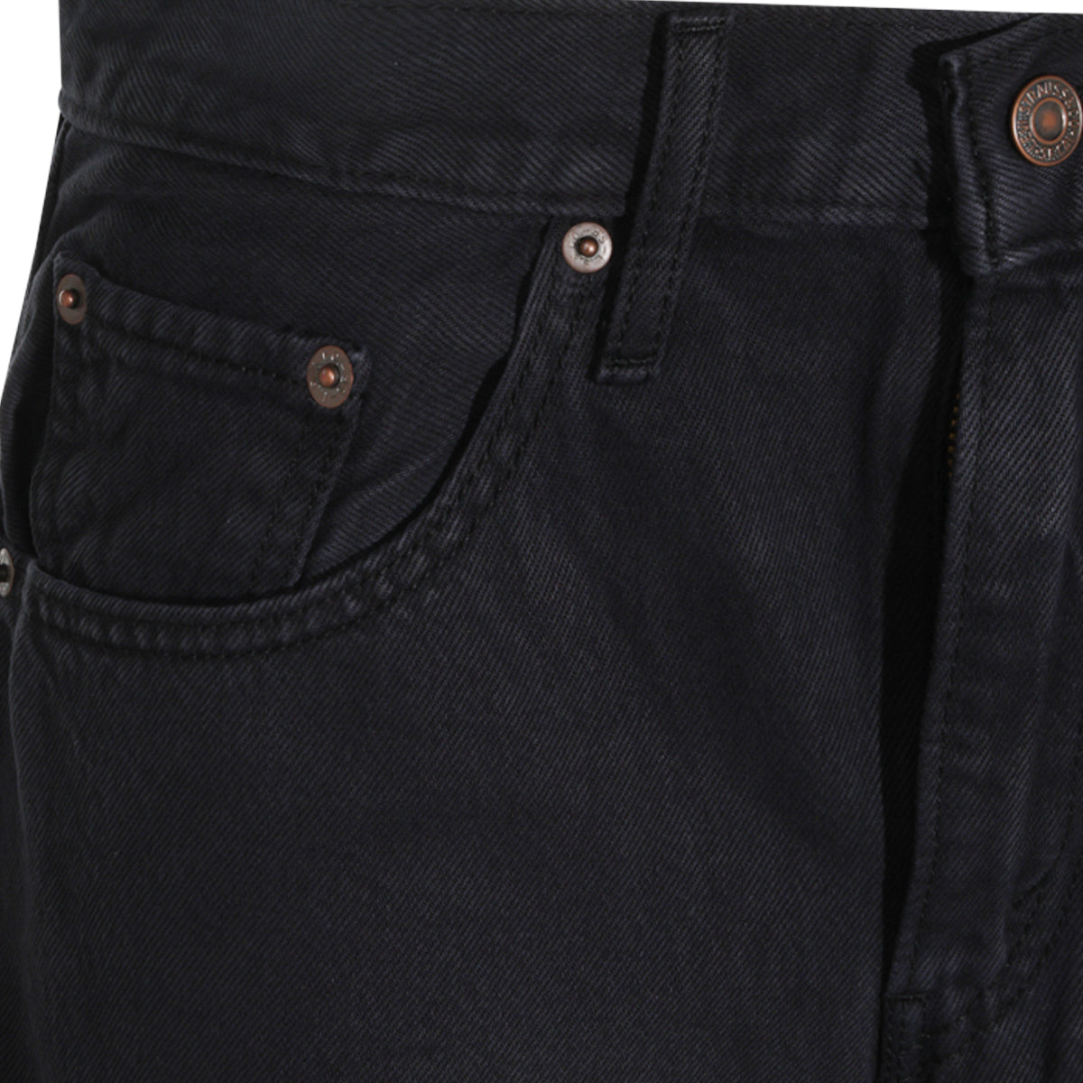 CHIPPED BLACK DENIM LOOSE JEANS