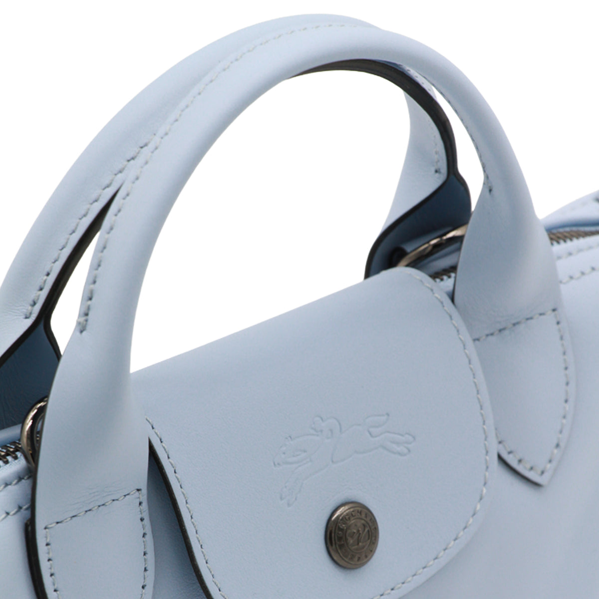 LIGHT BLUE LEATHER LE PLIAGE XS TOTE BAG