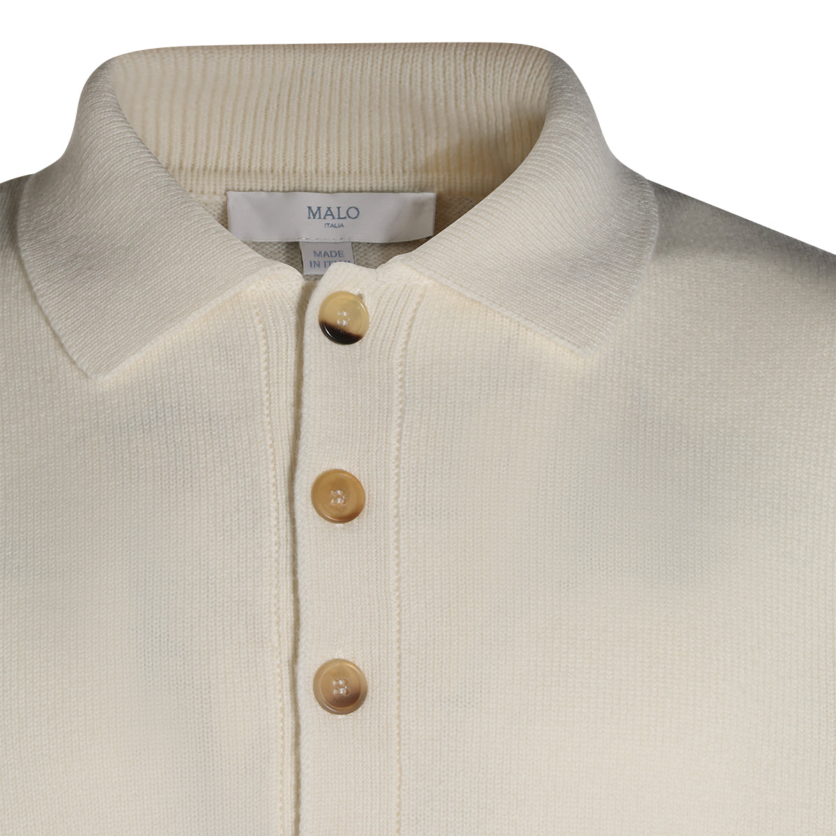 WHITE CASHMERE POLO SHIRT