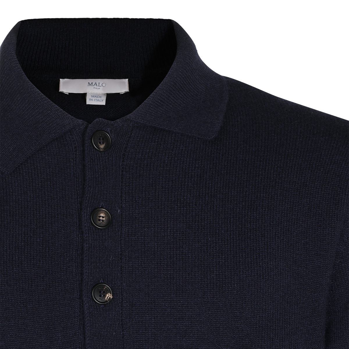 DARK BLUE CASHMERE POLO SHIRT
