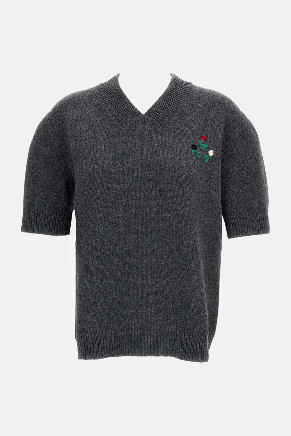 V NECK KNIT T-SHIRT