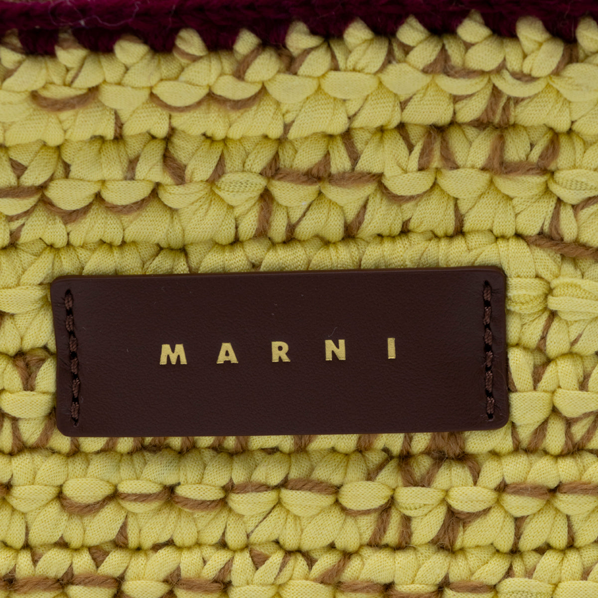 YELLOW AND BROWN WOOL CROSSBODY BAG